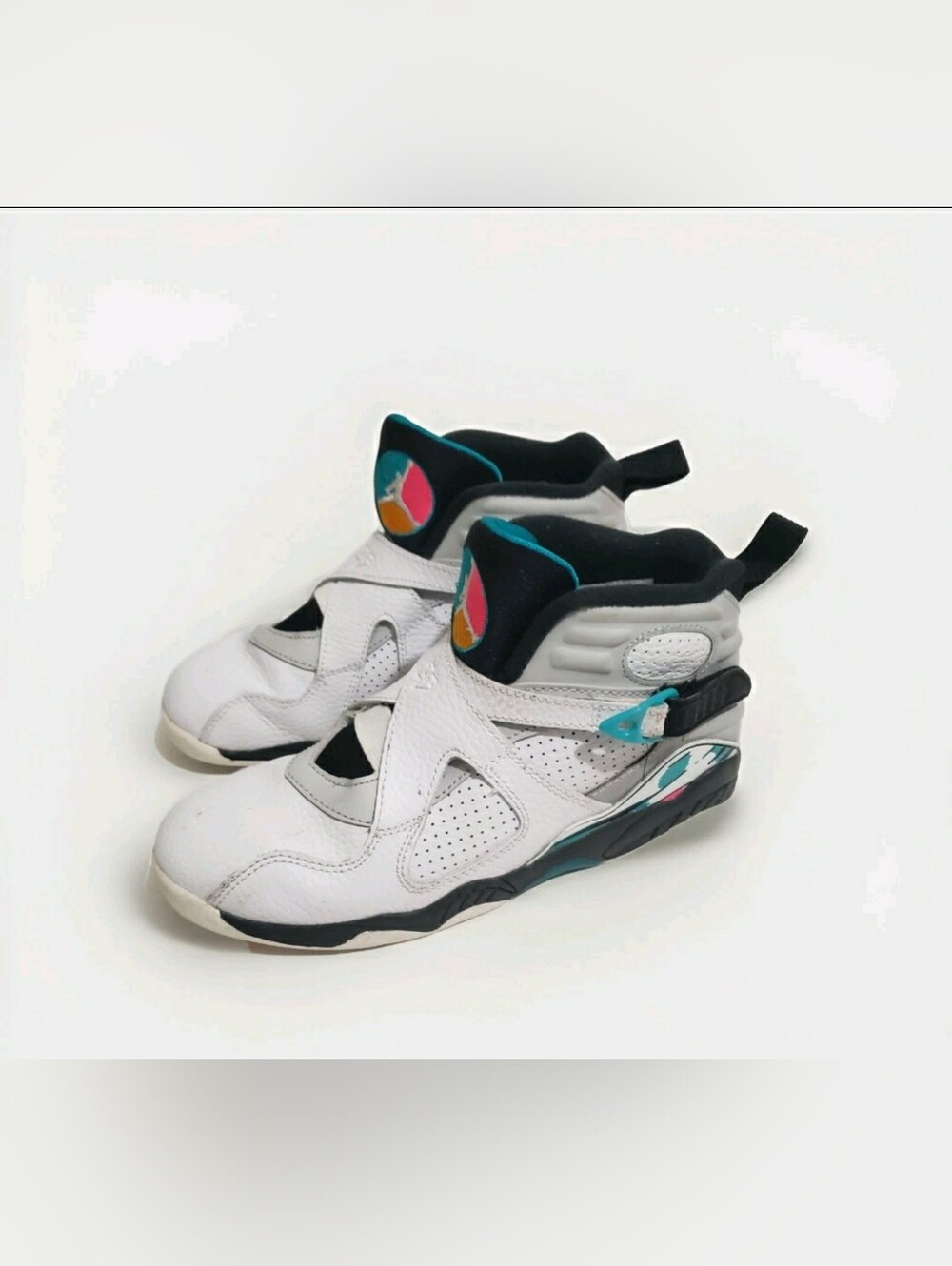 Air Jordan 8 Retro South Beach GS Youth Size 3Y White Teal 305369-113 Well Kept
